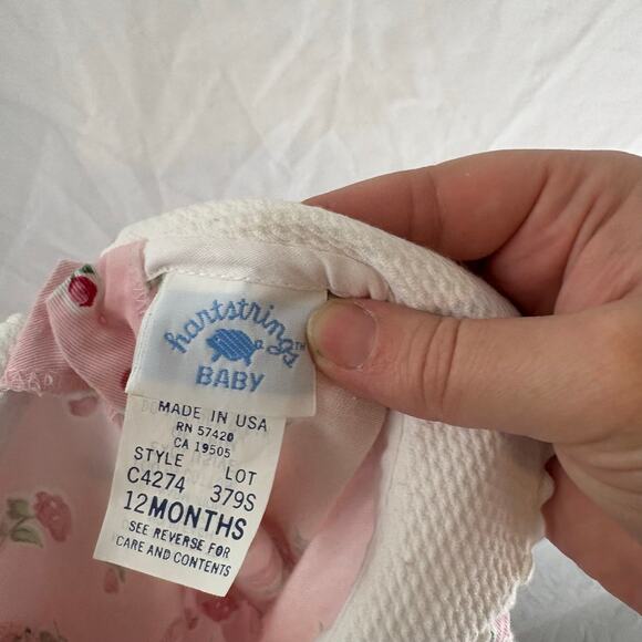 Hartstrings Vintage Floral Bubble Romper Peter Pan Collar 12 Months - Picture 6 of 8